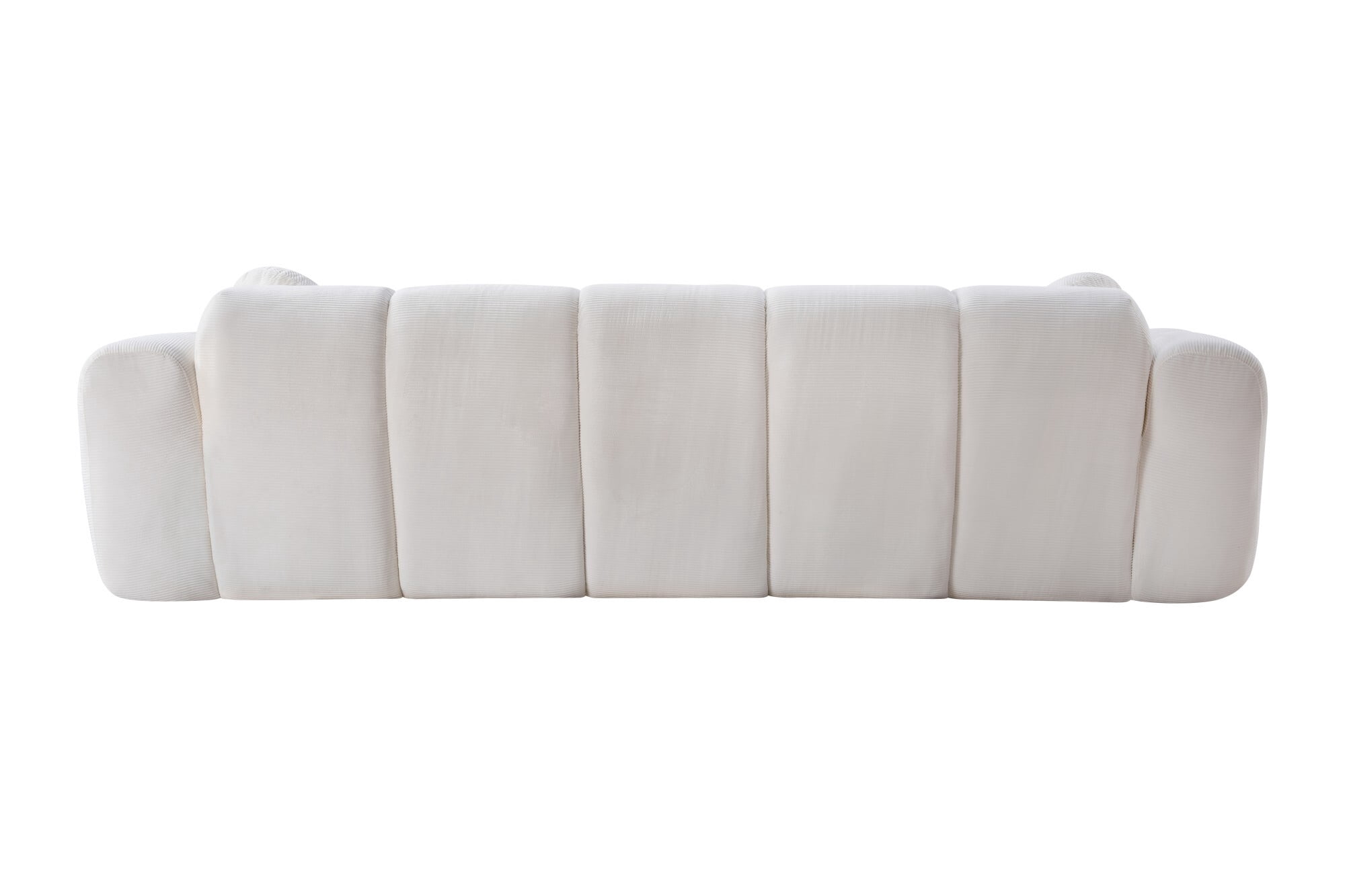AENKYO 98" Corduroy Cloud Puff Sofa, Modern 4-Seater Bubble Block Couch, No Assembly, Creamy White