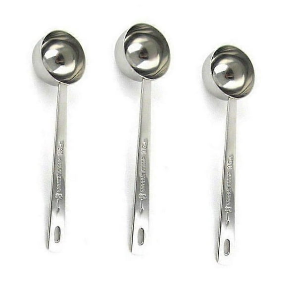 Stainless Steel 1 Tablespoon Measuring Coffee Scoop Spoon, Set of 3