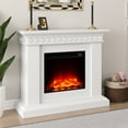 thumbnail image 2 of FESTIVO 46.5" Wide Electric Freestanding Fireplace w/ Realistic LED Flames - White, 2 of 6