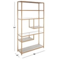 thumbnail image 3 of SAFAVIEH Roiya Glam Style 6 Shelf Etagere, Beige/Gold/Glass (40 in. W x 13 in. D x 72 in. H), 3 of 12