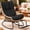Black/Rocking, variant on Tappio Rocking Papasan Chair with Adjustable Footrest, Outdoor Egg Rocking Chair with Thick Cushion and Steel Frame, Oversized Papasan Lounge Rocker for Garden, Porch, Living Room, Black