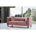 thumbnail image 2 of Uspridefurniture Lueck 76'' Velvet Rolled Arm Chesterfield Sofa,Pink, 2 of 5