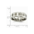 thumbnail image 6 of Titanium Men's Matte Brushed Finish and 925 Sterling Silver-Inlay 7mm Wedding Band Ring Size 12.5, 6 of 7