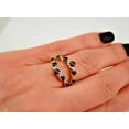 thumbnail image 3 of 1.50Ct Round Cut Simulated Blue Sapphire Enhancer Wrap Wedding Ring 14K Yellow Gold Plated 925 Sterling Silver For Her, 3 of 4