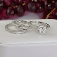 thumbnail image 2 of 3.02ct Halo Cushion Cut Bridal Wedding Engagement Ring Diamond Simulated 925 Sterling Silver Anniversary Ring SKU:00141, 2 of 5