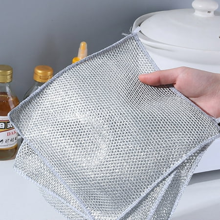 

Fufafayo Today Deals Steel Wire Cloth Dishcloth Thickened Double-sided Mesh Kitchen Special Non Stick Oil Brush Pots And Pans Wire Cleaning Cloth Wire