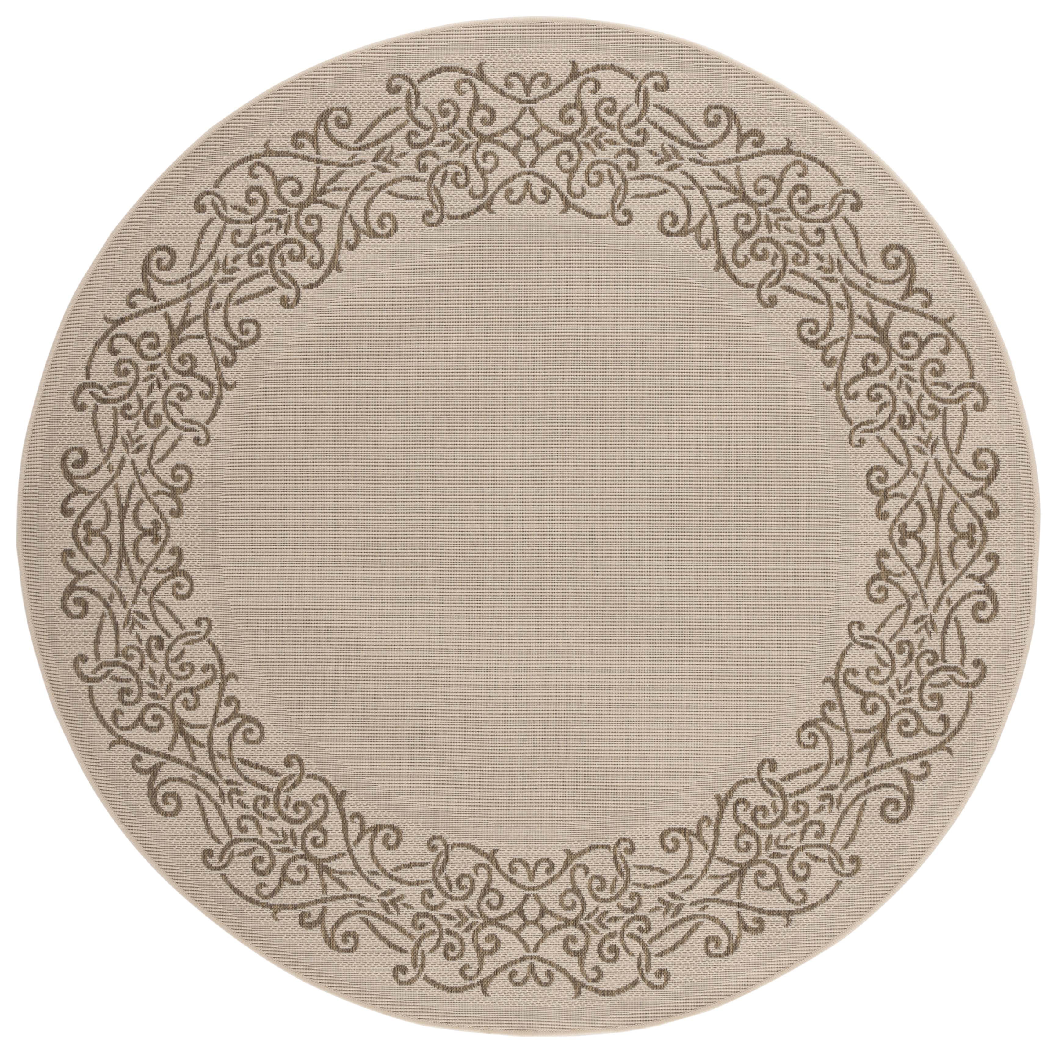 Safavieh Courtyard Ellie Oriental Indoor/Outdoor Area Rug, Natural/Brown, 6'7" x 6'7" Round