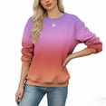 thumbnail image 3 of SDNall Women‘s Ombre Print Drop Shoulder Sweatshirt, Long Sleeve Round Neck Pullover Top for Casual Loungewear, 3 of 5