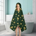 thumbnail image 6 of Green Octopus Planet Star Pattern Hooded Bath Towel，50"x30" for Ages 3 To 12 Kids, Quick Dry Lightweight Soft Microfiber Hood Beach Towel Cover Up for Kids, 6 of 7