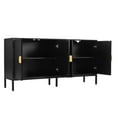 thumbnail image 4 of Atumon 4-Door Storage Cabinet, Accent Cabinet, Wood Buffet Cabinet, Storage Cabinet with Metal Legs and Semi-Circular Handles, Modern Accent Cabinet Furniture for Hallway Entryway Living Room, Black, 4 of 10