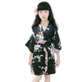 thumbnail image 2 of KYAIGUO 1-13T Kids Girls Silky Robe Toddler Floral Kimono Sleeping Gown Bathrobe for Spa Birthday Parties Wedding Baby Stain Sleepwear Loungewear, 2 of 10