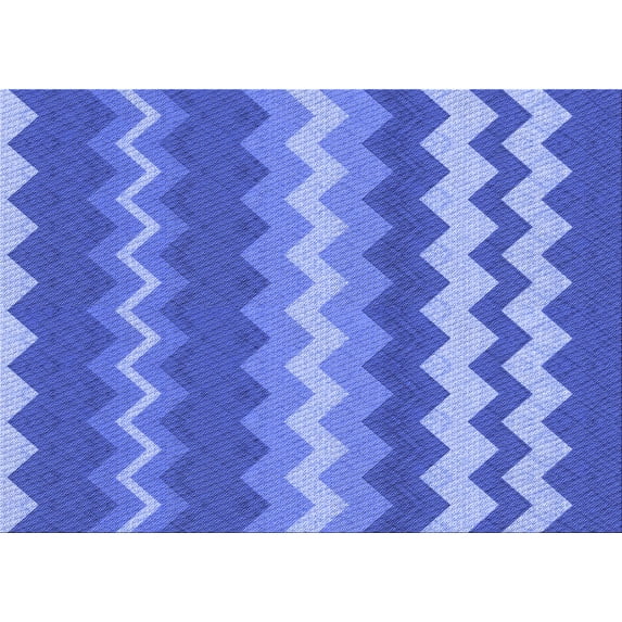 Ahgly Company Indoor Rectangle Patterned Sky Blue Dress Blue Area Rugs, 4' x 6'