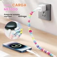 thumbnail image 4 of Cables de Carga Con Cuentas, Cable USB 2 en 1, Lindo Rápida 1 m Para Niñas y Mujeres (Rosa) Rosa, 4 of 7