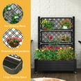 thumbnail image 5 of Uforic Large Planter Box Trellis, Outdoor Raised Garden Bed with Drain Plug and Lockable Wheels,for Climbing Plants, 3.6x1.5x5 FT-Black, 5 of 7