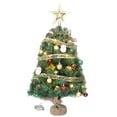 thumbnail image 3 of Christmas Tree with Lights, 20IN Tabletop Pre-lit Christmas Tree with Rich Decorations, Mini Artificial Tree Shiny Ornaments & Light String for Xmas, Green Small Lighted Tree for Home Decor, 3 of 6