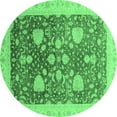 thumbnail image 1 of Ahgly Company Indoor Round Oriental Emerald Green Modern Area Rugs, 6' Round, 1 of 4