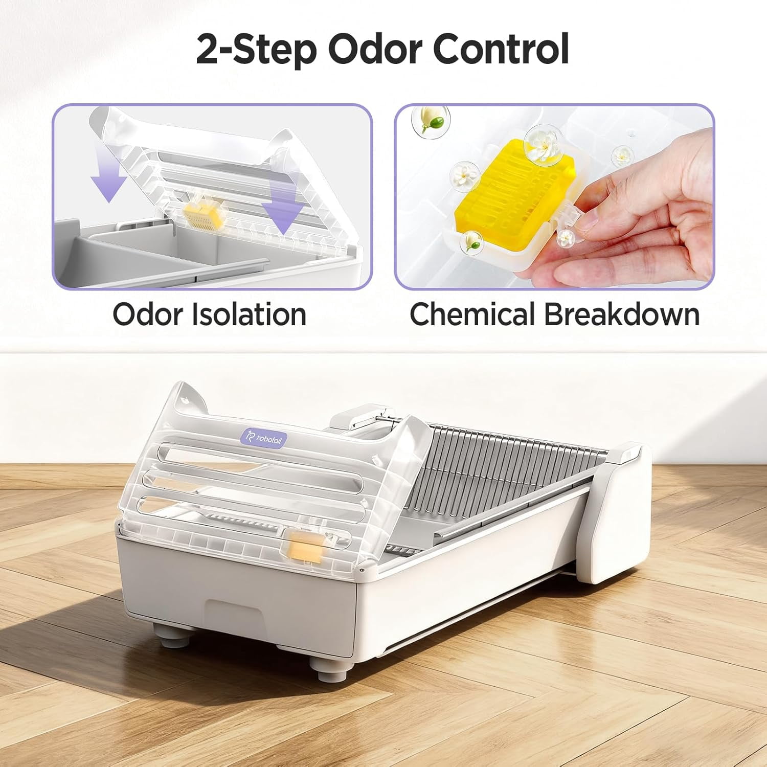 Open-Top Automatic Self-Cleaning Cat Litter Box, Extra Large Smart Tray for Multiple Cats, with App Control & Health Monitor
