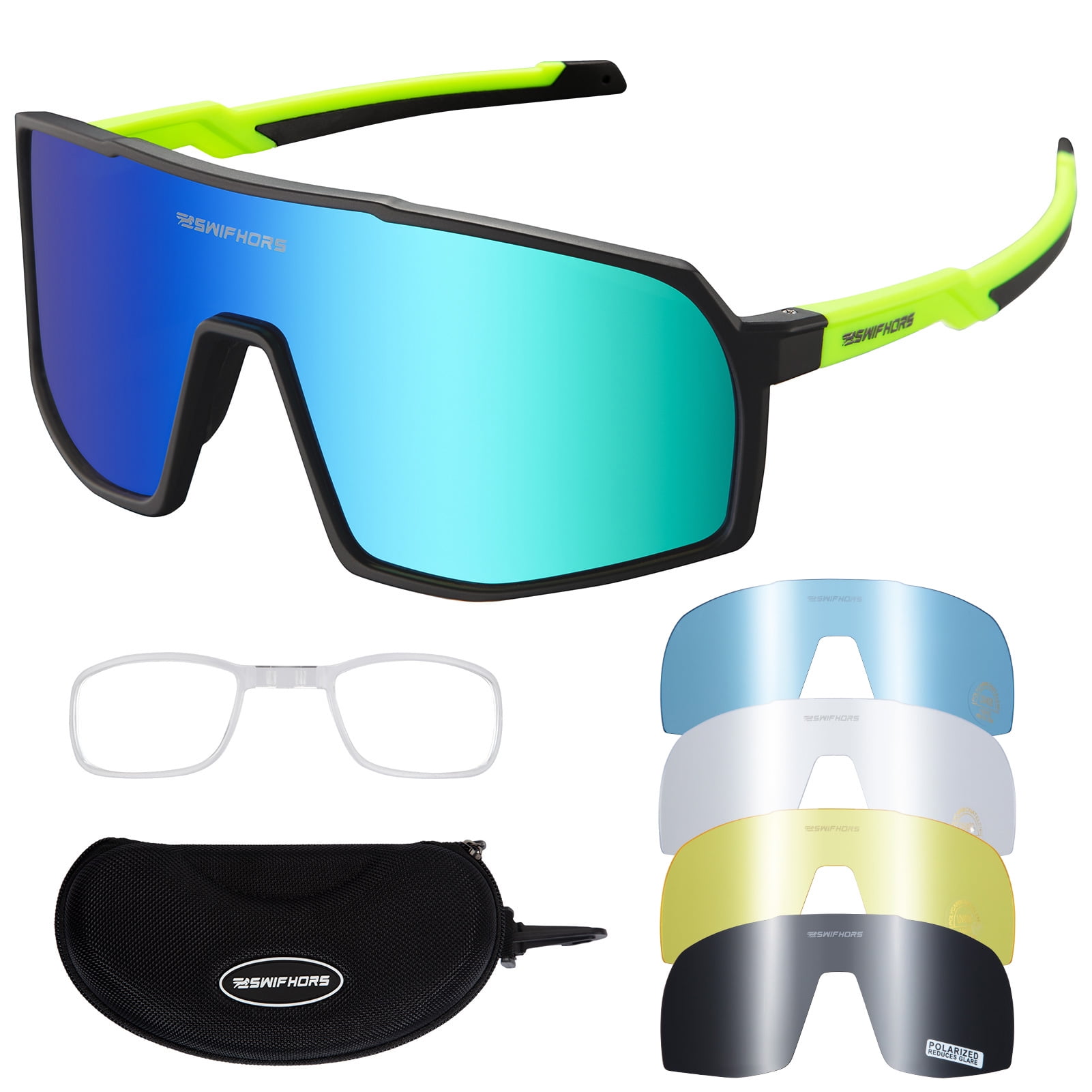 Wrap Around Mens Mirror Lens Sports Sunglasses Cycling Running Hiking Ski Surf 