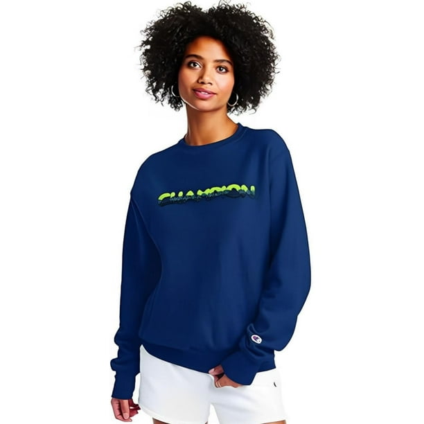 Sudadera Champion FLC Pullover para Mujer. GF569-586726-C+C azul marino L