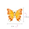 thumbnail image 4 of Bling Jewelry Womens Large Yellow Orange Butterfly Brooche Pin Red Crystal Accent Enamel Gold Plated, 4 of 4