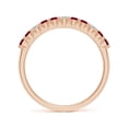 thumbnail image 2 of ANGARA Natural Round Ruby and Diamond Half Eternity Wedding Ring in 14K Rose Gold for Women (Size-2mm) | July Birthstone, Birthday, Anniversary, Jewelry Gift for Women | Natural Ruby Ring, 2 of 9