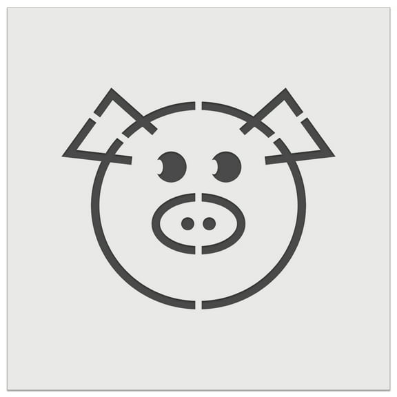 Cute Pig Face DIY Cookie Wall Craft Stencil - 3.5 Inch