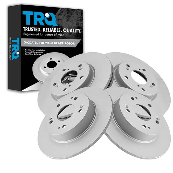 TRQ Front and Rear Brake Rotors Set Premium G-Coated Fits Select 2013-2020 Honda Accord 2016-2020 HR-V
