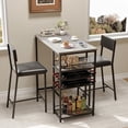 thumbnail image 3 of Ourlova Dining Table Set for 2 with Upholstered Chairs Open Storage Shelves Built-in Cup Holder and Wine Rack Modern Industrial Design Perfect for Small Kitchens Apartments or Breakfast Nooks, 3 of 8