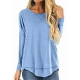 thumbnail image 3 of Design Tops for Women Long Sleeve Side Split Casual Loose Tunic Top, 3 of 4