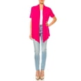 thumbnail image 4 of MOA Collection Women's Asymmetrical Hem Short Sleeves Cardigan, 4 of 6