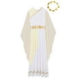 thumbnail image 5 of Sxiwei Womens Greek Toga Costume Grecian Toga Dress Roman Empress Costume Ancient Rome Dress Champagne XXL, 5 of 7
