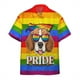 thumbnail image 3 of Camisas casuales con estampado de perro hawaiano para hombre, de manga corta, para ropa de moda coreana, camisetas de gran tamaño estilo hip hop callejero, Rianbow, 3 of 4