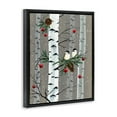 thumbnail image 2 of Stupell Industries Birds and Holiday Ornaments Birch Tree Forest Jet Black Framed Floating Canvas Wall Art, 24x30, by Grace Popp, 2 of 5