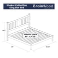 thumbnail image 4 of Grain Wood Furniture Shaker Solid Wood Slat Bed (Cherry, King), 4 of 7