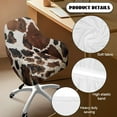 thumbnail image 5 of Xoenoiee Brown Black Cow Pattern Print Stretch Back Dining Chair Covers with Armrest Accent Chair Cover Slipcover with Arm, Washable Upholstered Arm Dining Chair Protector for Dining Living Room, 5 of 7