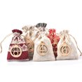 thumbnail image 2 of justharion Ensemble de 24 Pcs de Pinces à Sacs en Lin de Noël Réutilisables avec Autocollants Étiquettes Corde, Type 1, 2 of 7