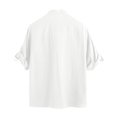thumbnail image 4 of Chemise Décontractée en Lin à Manches Courtes Boutonnée Col Rond pour Hommes, 4 of 6