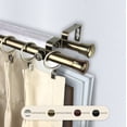 thumbnail image 4 of 13/16" Dia Bay Window Double Curtain rod, Adjustable 20"-36", 38"-72" - Antique Brass,(AWID-Bay-14), 4 of 4