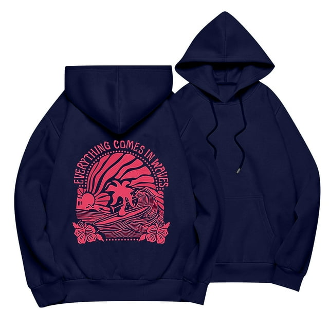 Chandails à Capuchon Oversize pour Femmes à Manches Longues avec Cordon de Serrage, Chandail à Capuche Graphique, Mode Automne