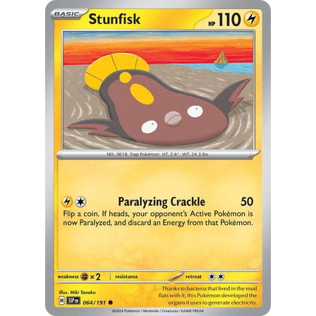 Pokemon Surging Sparks Common Stunfisk #64