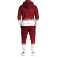 thumbnail image 7 of Mens Brushed 2‑Piece Christmas Tracksuit Hooded Pullover Top and Jogger Pants Winter Casual Athletic Outfit Vermilion 3XL, 7 of 7