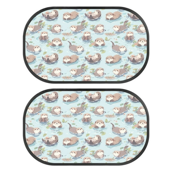 Yuyamidu Otter Car Window Shade Cute Auto Side Window Sunshades Blocks Sun and Heat 2 PCS Blue Vehicle Car Side Window Sun Shield Car Interior Accessories Decor