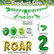 Two Rex Birthday Party Decoration, Dinosaur 2nd Birthday Decorations, Two Rex Banner, Roar Balloons,Two Birthday Decorations for Boys Kids 2nd Dinosaur Party Supplies