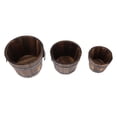 thumbnail image 4 of MasteelfCA 3PCS Wooden Barrel Flowerpot Home Balcony Decoration Plant Flower Bucket, 4 of 7