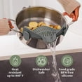 thumbnail image 6 of Snap N Strain Clip On Strainer for Pots and Pans - Adjustable Silicone Colander for Kitchen - Compact Clip-On Food Strainer for Draining Pasta and Vegetables - Orange, 6 of 8