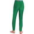 thumbnail image 3 of Moggemol Girls' Compression Pants Stretchy Yoga Tights Athletic Running Sports Workout Active Dance Dark Green 14, 3 of 7