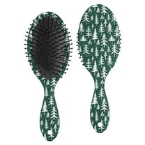 Green Christmas Tree Pattern Hair Brush,Girls Detangling Hair Brush,Glide Through Tangles with Ease for Wet & Dry Hair,8.8"X2.8"