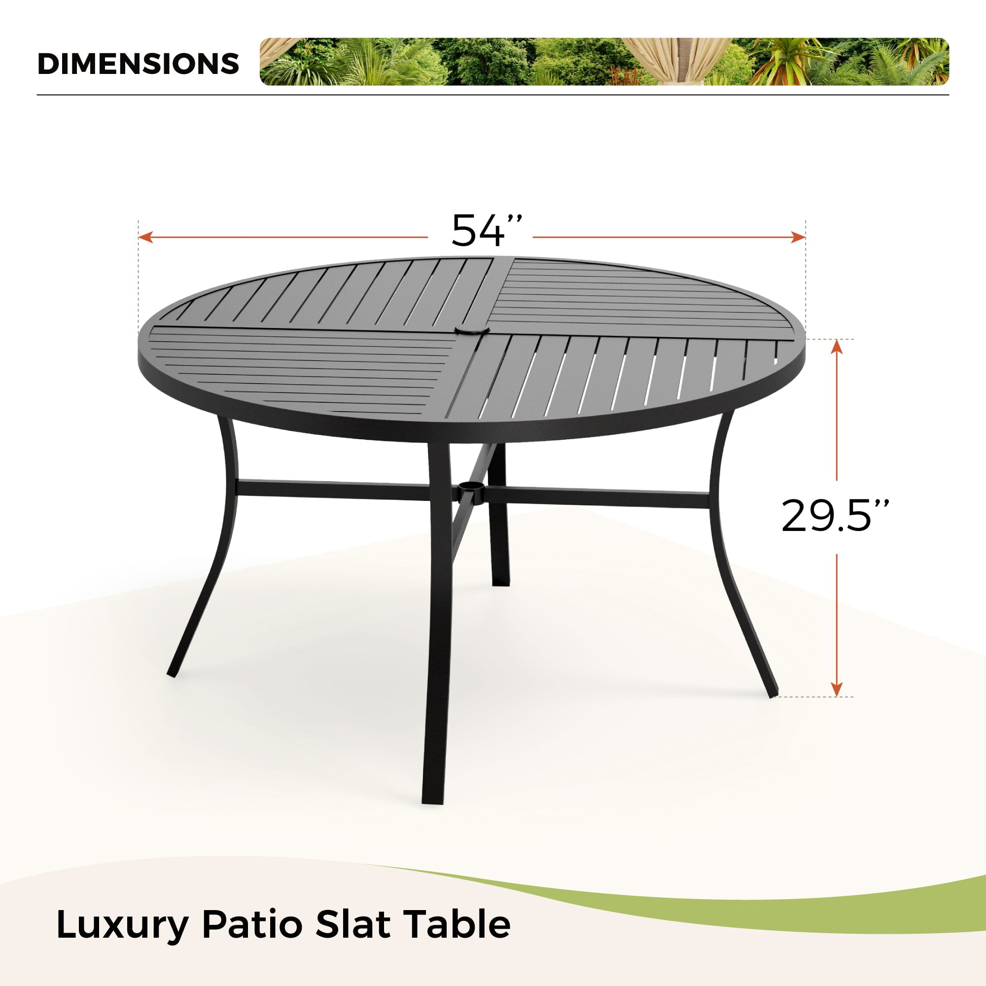 7-Piece Outdoor Patio Dining Set, Swivel Chairs & 54” Large Round Table with Umbrella Hole, Steel Frame & Textilene Seat, Gray