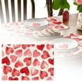 thumbnail image 5 of Heart Print Burlap Placemats for Valentine’s Day Table Decor – Farmhouse Style Indoor/Outdoor Mats for Holiday, Anniversary & Home Party Dining Settings,Pink, 5 of 6