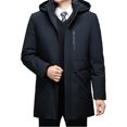 thumbnail image 4 of Chaqueta de invierno informal de moda para hombre 2023, abrigo largo con capucha, parka gruesa acolchada de algodón con cremallera, abrigo de color a la moda, 4 of 4